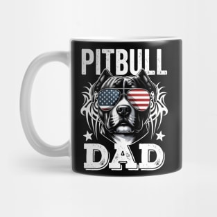 Pitbull Dad USA Flag Mug